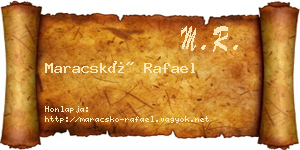 Maracskó Rafael névjegykártya